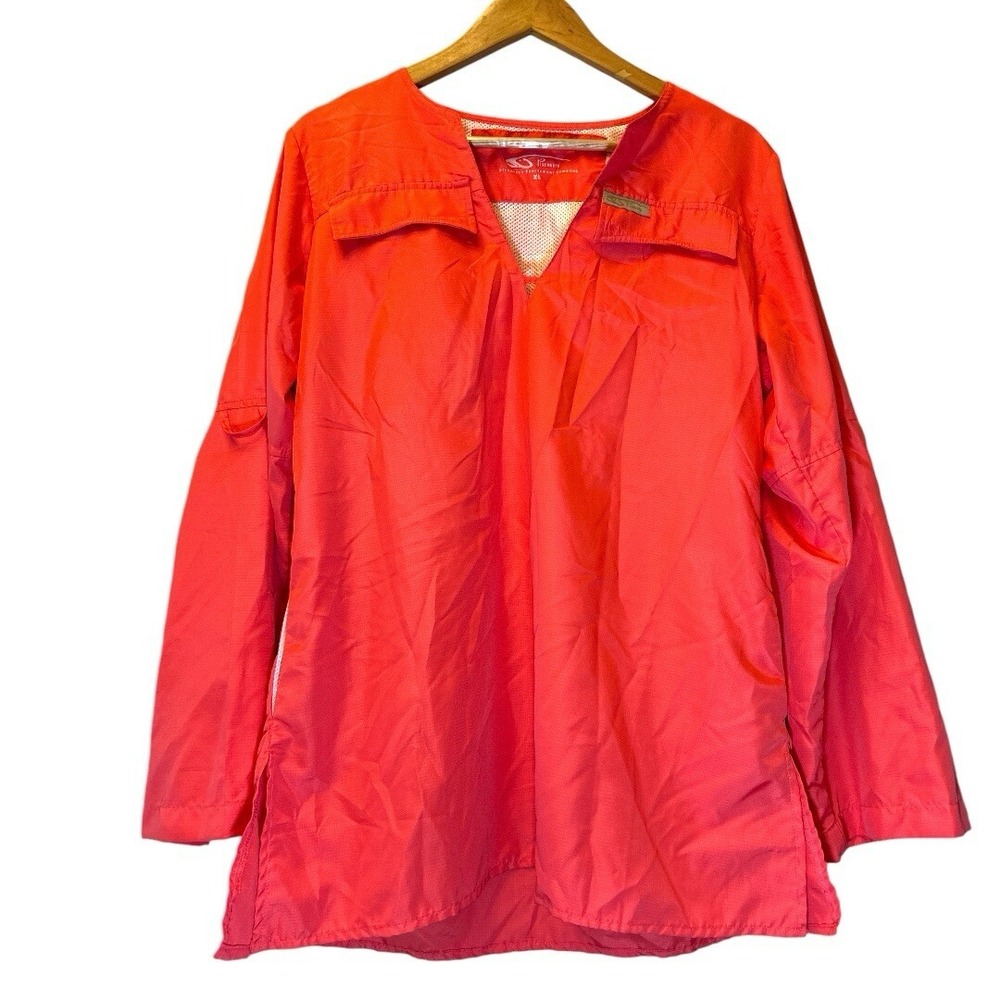 Piscavore Sportswear Women XL Coral Orange Vented Fishing Shirt Long Sleeve